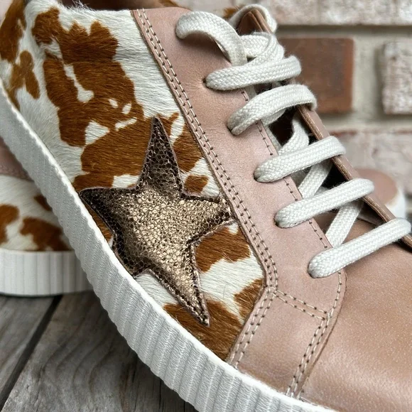 Western sneakers made from cowhide and leather well made high quality lace ups - Picture 1 of 10